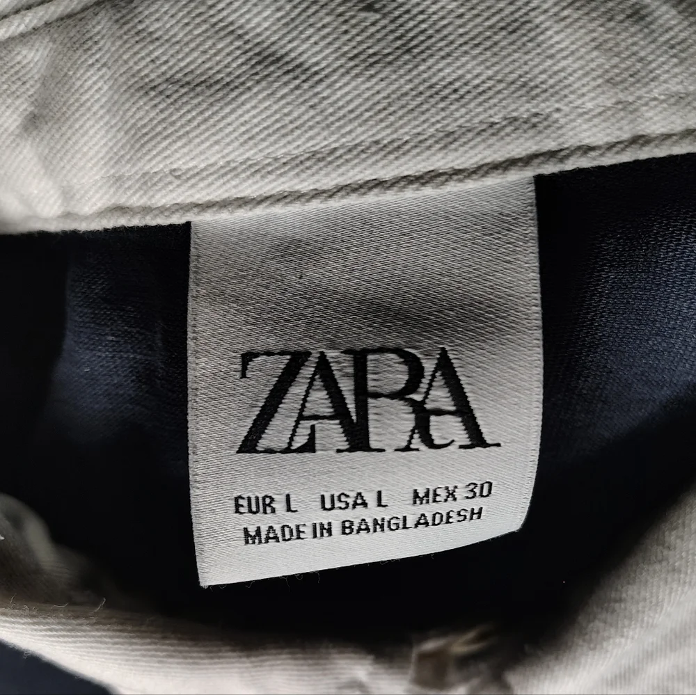 Navy and White Striped Long Sleeve ZARA Polo Shirt - Picture 2 of 9